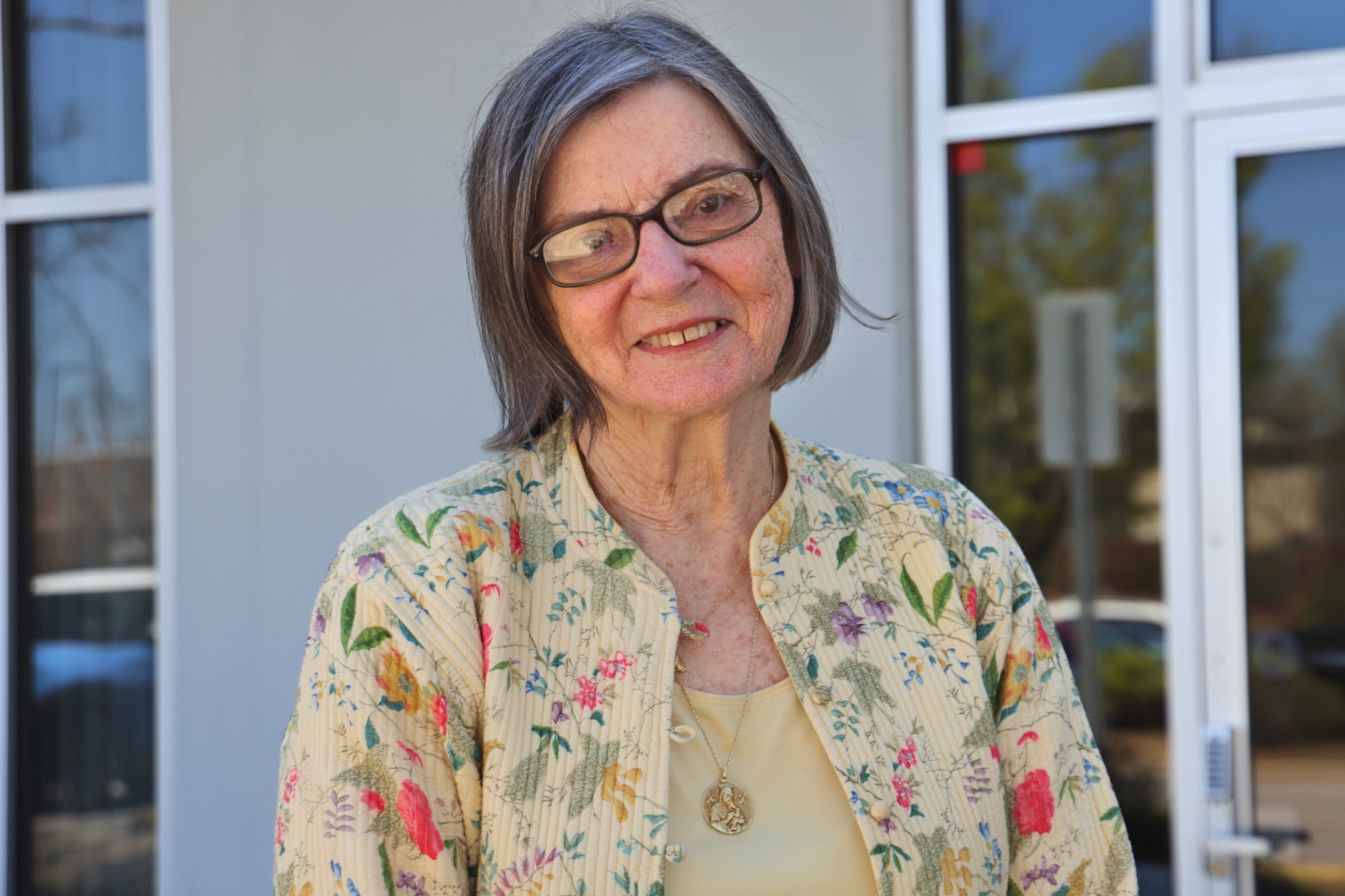 Barbara Quinby in 2025 outside the Habitat Wake offices