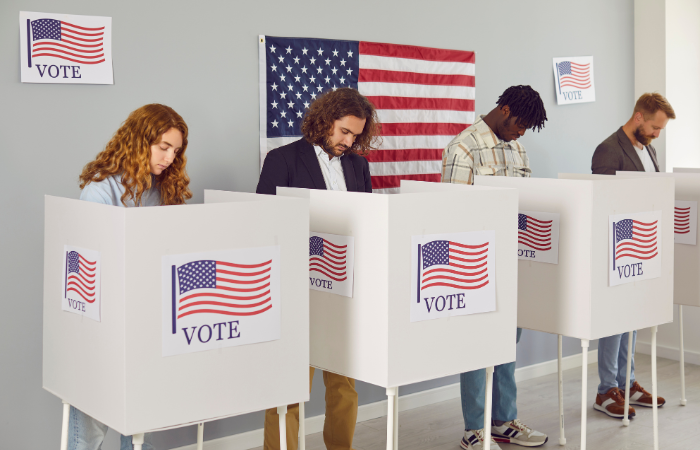 People voting at polls