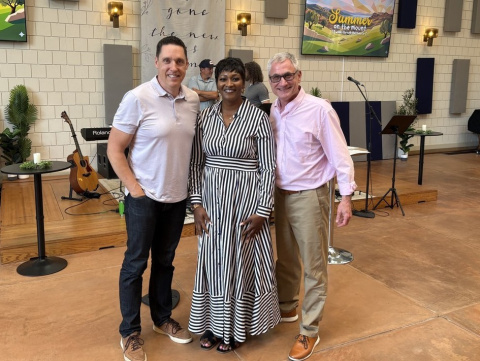 Kanesha Hunt, pictured here with Pastor Curtis Mulder of Ekklesia Church and Rick Beech of Habitat on Sunday, May 31, 2026