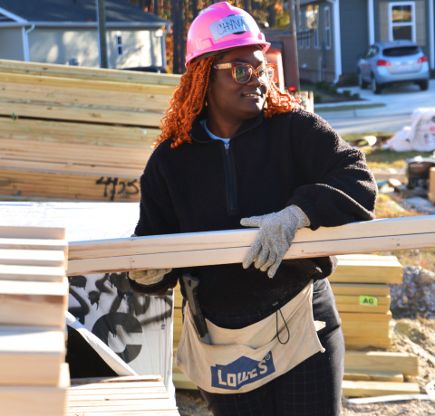 Homebuyer on the construction site