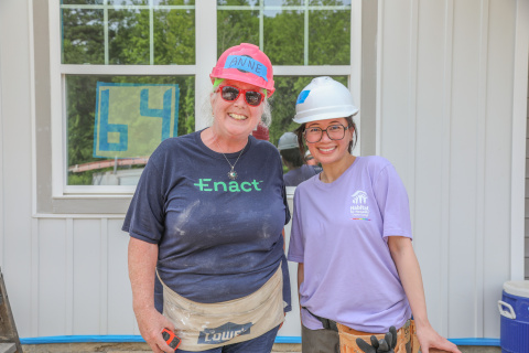 Enact Volunteers with Pride Shirt