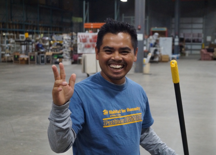 Bkrong does sweat equity at Habitat Greater Raleigh