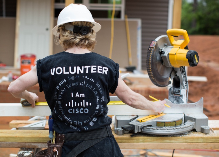 Cisco partners with Habitat Greater Raleigh to volunteer